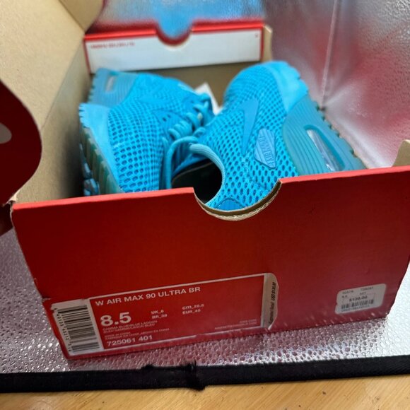 Size 8.5 Nike Air Max 90 Ultra BR Gamma Blue Womens Athletic Sneaker 725061-401 - Picture 11 of 11